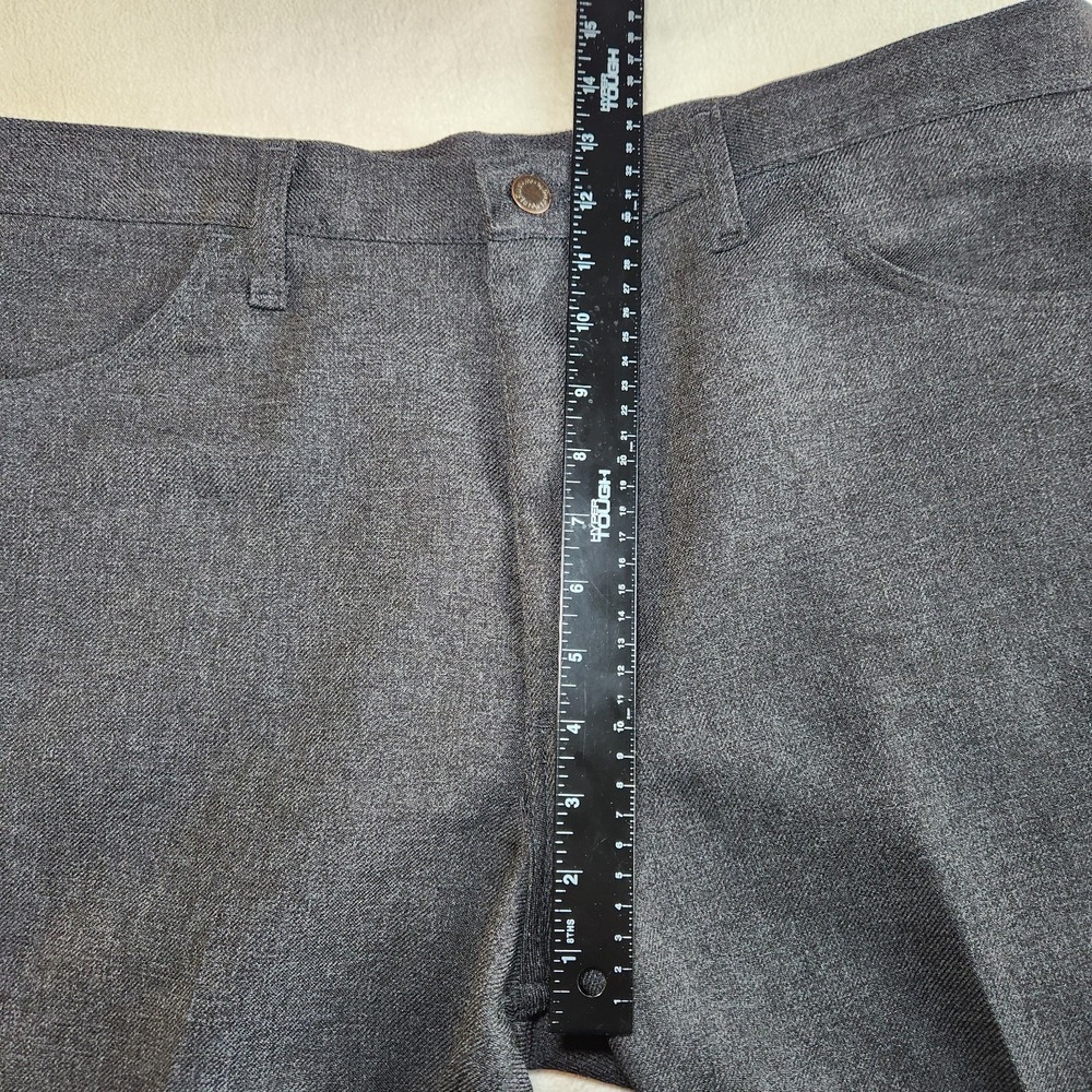 WRANGLER Wrancher Pants Mens 38x29 Heather Gray Polyester 82HK Rockabilly - Picture 6 of 8